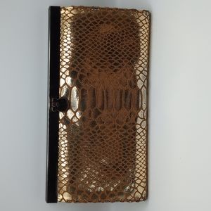 Gold snakeskin print wallet